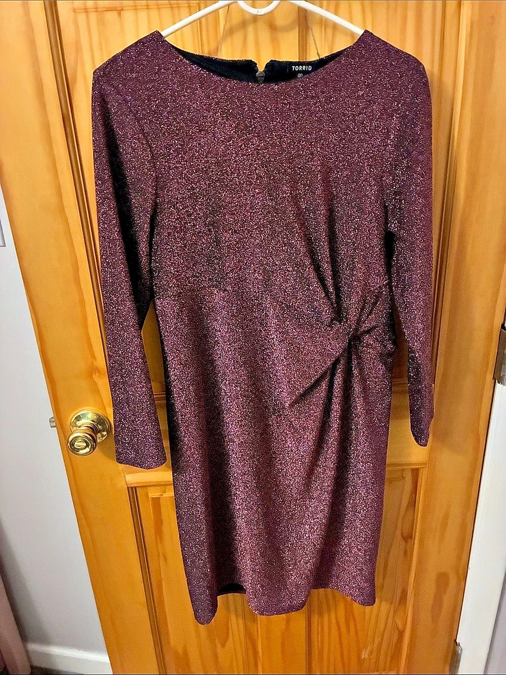 Torrid 4DRS ROSE GLD GLITTER FINISH LS DRESS Glitter Finish Long Sleeve Mini